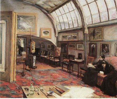 Het atelier van de kunstenaar door Max Liebermann